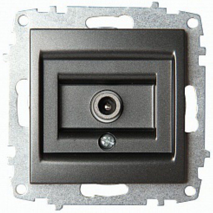 Розетка телевизионная оконечная EL-BI Zena-Vega дымчатая (609-011100-246) купить в Мастак Розетка телевизионная оконечная EL-BI Zena-Vega дымчатая (609-011100-246) купить в сети строительных магазинов Мастак