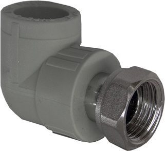 Угольник ПП 25х1" с накидной гайкой серый РосТурПласт (15832) купить в Мастак Угольник ПП 25х1" с накидной гайкой серый РосТурПласт (15832) купить в сети строительных магазинов Мастак