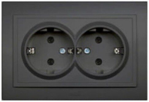 Розетка двойная скрытая EL-BI Zena дымчатая (500-011120-907) купить в Мастак Розетка двойная скрытая EL-BI Zena дымчатая (500-011120-907) купить в сети строительных магазинов Мастак