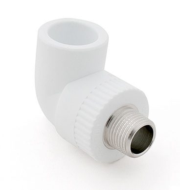Угольник ПП 20х1/2" с наружной резьбой белый РосТурПласт (10799) купить в Мастак Угольник ПП 20х1/2" с наружной резьбой белый РосТурПласт (10799) купить в сети строительных магазинов Мастак