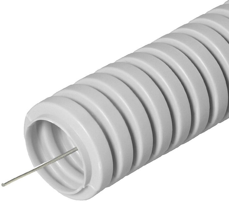 Труба гофрированная ПВХ 20 с зондом ПРОМРУКАВ 1 м (PR.032000) купить в Мастак Труба гофрированная ПВХ 20 с зондом ПРОМРУКАВ 1 м (PR.032000) купить в сети строительных магазинов Мастак