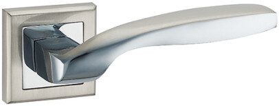 Ручка дверная на розетке LOCKIT Виченца AL SN/PC никель матовый Ручка дверная на розетке LOCKIT Виченца AL SN/PC никель матовый