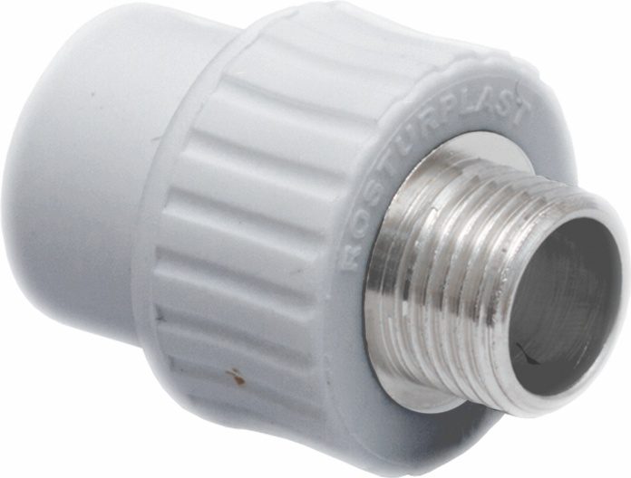 Ниппель ПП 32х1" с наружной резьбой серый РосТурПласт (10946) купить в Мастак Ниппель ПП 32х1" с наружной резьбой серый РосТурПласт (10946) купить в сети строительных магазинов Мастак