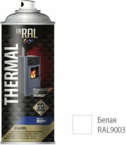 Эмаль аэрозольная термостойкая силиконовая белый 9003 INRAL Thermal Enamel 400 мл (26-7-4-001) купить в сети строительных магазинов Мастак
