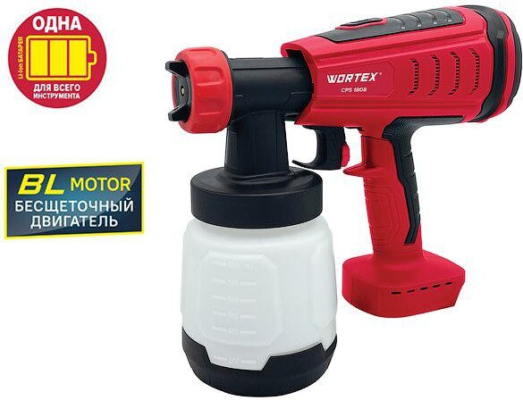 Краскораспылитель аккумуляторный WORTEX CPS 1808 ALL1 (0333263) купить в Мастак Краскораспылитель аккумуляторный WORTEX CPS 1808 ALL1 (0333263) купить в сети строительных магазинов Мастак
