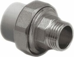 Американка ПП 32х3/4" с наружной резьбой серая РОСТУРПЛАСТ (15811) купить в сети строительных магазинов Мастак