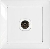 Розетка телевизионная BYLECTRICA Стиль белая (ТР-042) купить в сети строительных магазинов Мастак