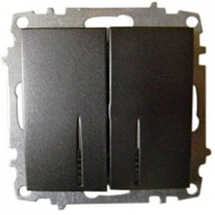 Выключатель двухклавишный скрытый EL-BI Zena дымчатый (609-011100-203) купить в Мастак Выключатель двухклавишный скрытый EL-BI Zena дымчатый (609-011100-203) купить в сети строительных магазинов Мастак