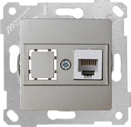 Розетка телефонная MUTLUSAN Rita титан (2200 125 0183) купить в Мастак Розетка телефонная MUTLUSAN Rita титан (2200 125 0183) купить в сети строительных магазинов Мастак