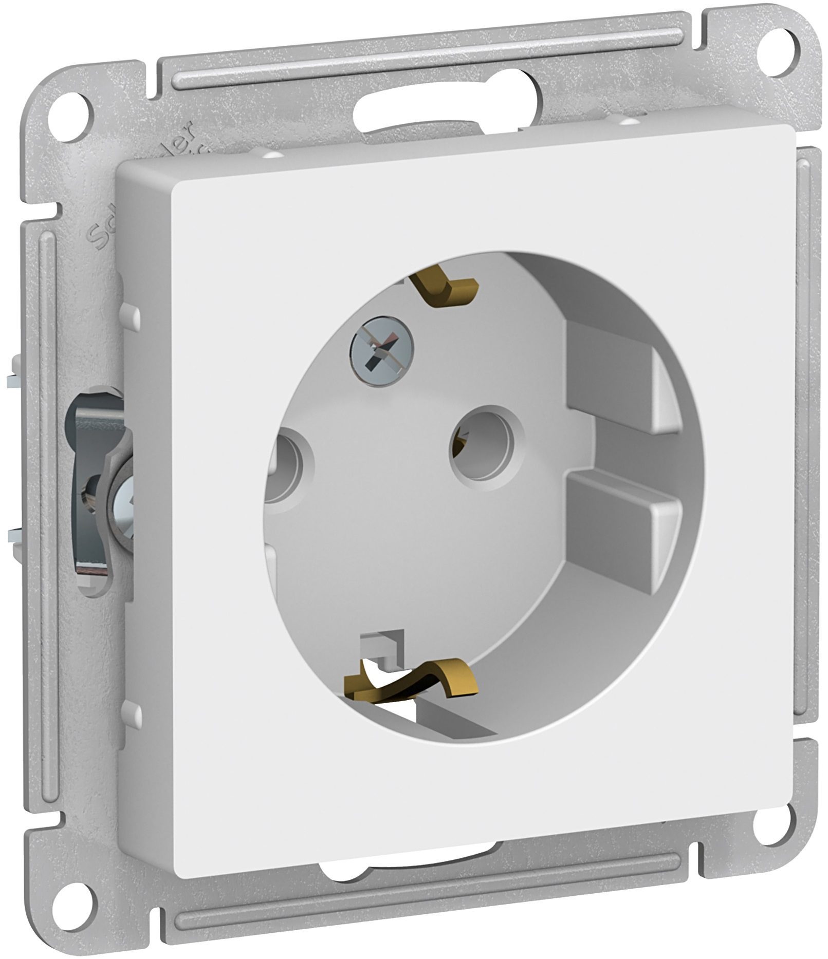 Розетка скрытая с заземлением SCHNEIDER ELECTRIC AtlasDesign белая (ATN000143) купить в Мастак Розетка скрытая с заземлением SCHNEIDER ELECTRIC AtlasDesign белая (ATN000143) купить в сети строительных магазинов Мастак