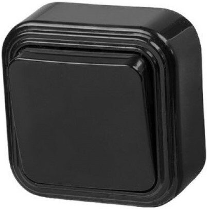 Выключатель одноклавишный наружный BYLECTRICA Пралеска черный (А1 6-131чер) купить в Мастак Выключатель одноклавишный наружный BYLECTRICA Пралеска черный (А1 6-131чер) купить в сети строительных магазинов Мастак