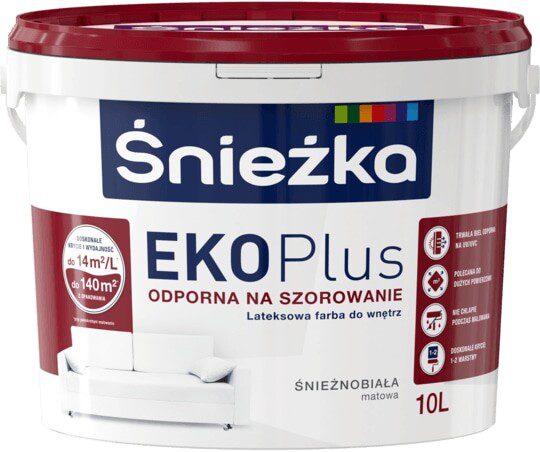 Краска латексная SNIEZKA EKO Plus 10 л купить в Мастак Краска латексная SNIEZKA EKO Plus 10 л купить в сети строительных магазинов Мастак