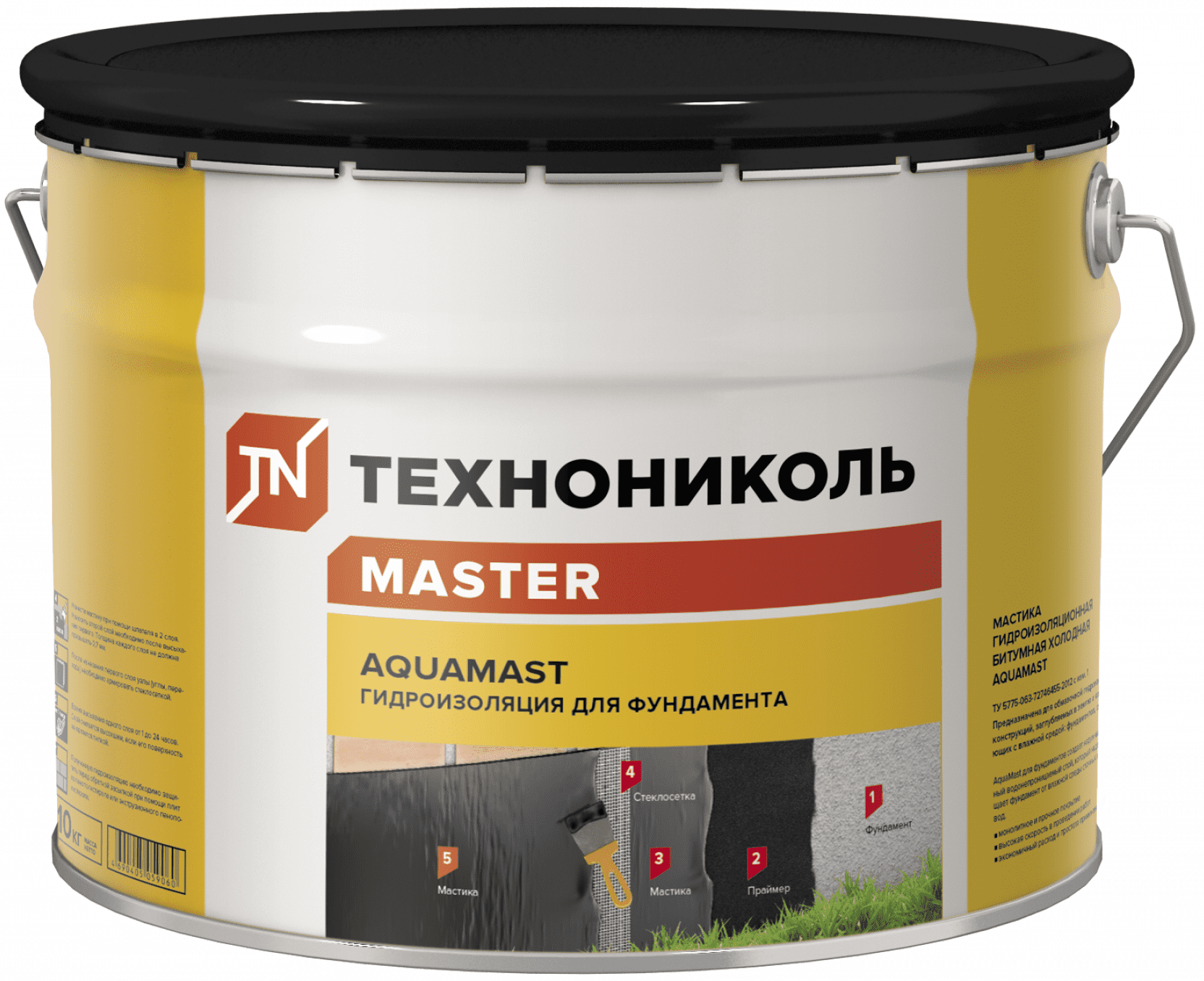 Мастика гидроизоляционная битумная ТЕХНОНИКОЛЬ AquaMast 10 кг (393548) купить в Мастак Мастика гидроизоляционная битумная ТЕХНОНИКОЛЬ AquaMast 10 кг (393548) купить в сети строительных магазинов Мастак