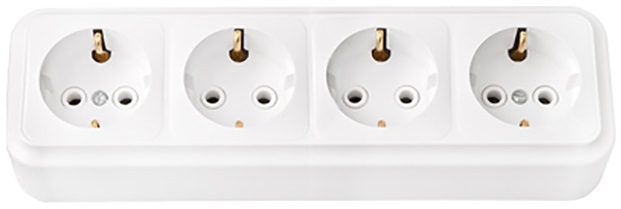 Розетка четверная наружная с заземлением BYLECTRICA Пралеска белая (РА16-266) купить в Мастак Розетка четверная наружная с заземлением BYLECTRICA Пралеска белая (РА16-266) купить в сети строительных магазинов Мастак