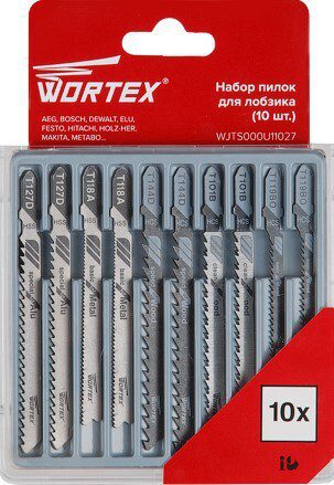 Набор пилок для электролобзика WORTEX 10 штук (WJTS000U11027) купить в Мастак Набор пилок для электролобзика WORTEX 10 штук (WJTS000U11027) купить в сети строительных магазинов Мастак