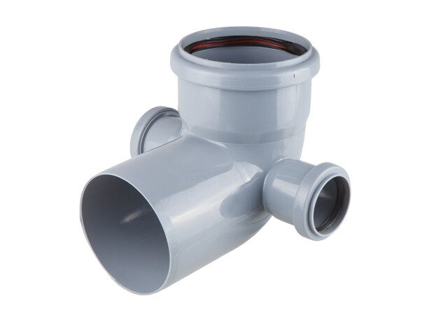 Отвод для внутренней канализации 110/50/50х87 левый/правый РосТурПласт (36682) купить в Мастак Отвод для внутренней канализации 110/50/50х87 левый/правый РосТурПласт (36682) купить в сети строительных магазинов Мастак