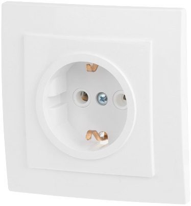 Розетка скрытая с заземлением ЮПИТЕР Стандарт белая (JP7420-01) купить в Мастак Розетка скрытая с заземлением ЮПИТЕР Стандарт белая (JP7420-01) купить в сети строительных магазинов Мастак