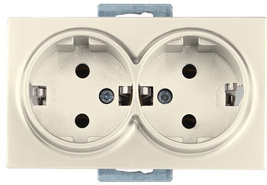 Розетка двойная скрытая с заземлением MUTLUSAN Daria кремовая (2100 202 0202) купить в Мастак Розетка двойная скрытая с заземлением MUTLUSAN Daria кремовая (2100 202 0202) купить в сети строительных магазинов Мастак