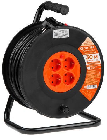 Удлинитель на катушке 30 м 4 розетки 3 Удлинитель на катушке 30 м 4 розетки 3