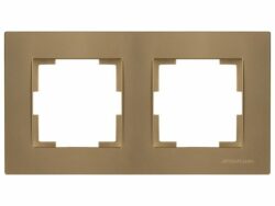 Рамка двухместная MUTLUSAN Rita золотая (2220 800 1280) купить в сети строительных магазинов Мастак