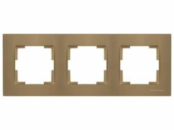 Рамка трехместная MUTLUSAN Rita золотая (2220 800 1380) купить в сети строительных магазинов Мастак