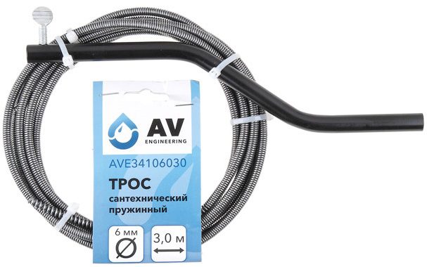 Трос сантехнический пружинный диаметр 6 мм длина 3 м AV ENGINEERING AVE341 (AVE34106030) купить в Мастак Трос сантехнический пружинный диаметр 6 мм длина 3 м AV ENGINEERING AVE341 (AVE34106030) купить в сети строительных магазинов Мастак