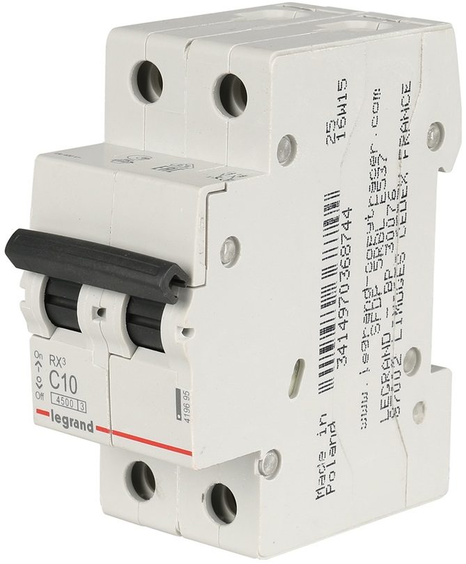 Автоматический выключатель LEGRAND RX3 4500 2P 10А С 4 Автоматический выключатель LEGRAND RX3 4500 2P 10А С 4
