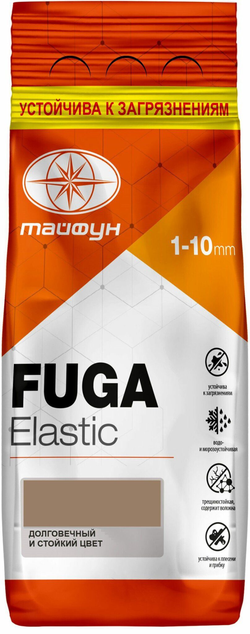 Фуга цементная ТАЙФУН Elastic №123 светло-коричневая 2 кг купить в Мастак Фуга цементная ТАЙФУН Elastic №123 светло-коричневая 2 кг купить в сети строительных магазинов Мастак