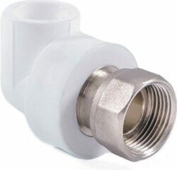 Угольник ПП 20х1/2" с накидной гайкой белый РосТурПласт (14265) купить в сети строительных магазинов Мастак