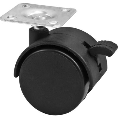 Колесо мебельное АKS КМ-40Н (площадка) с тормозом черный (11084) купить в Мастак Колесо мебельное АKS КМ-40Н (площадка) с тормозом черный (11084) купить в сети строительных магазинов Мастак