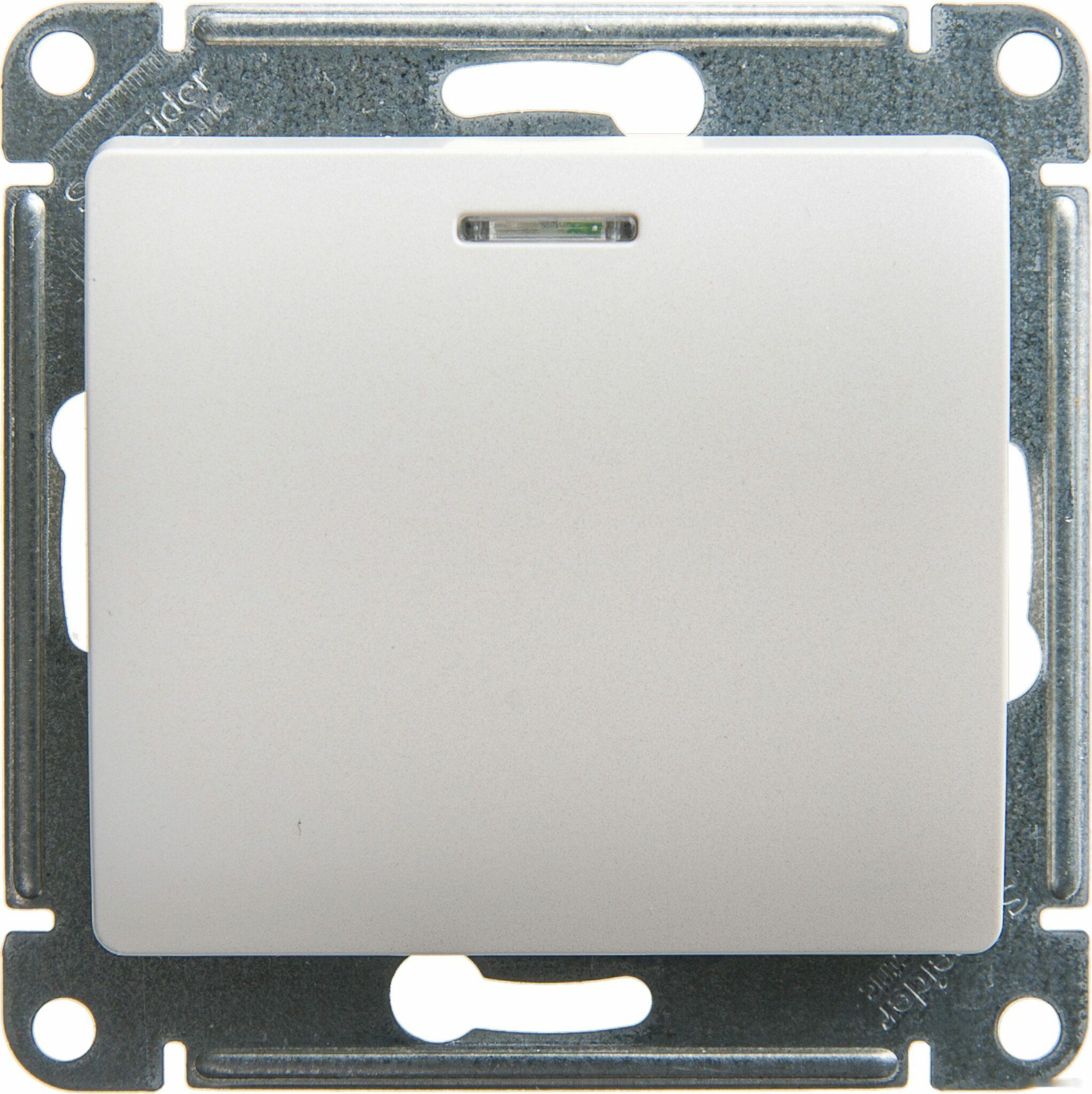 Выключатель одноклавишный скрытый с подсветкой SCHNEIDER ELECTRIC Glossa перламутр (GSL000613) купить в Мастак Выключатель одноклавишный скрытый с подсветкой SCHNEIDER ELECTRIC Glossa перламутр (GSL000613) купить в сети строительных магазинов Мастак