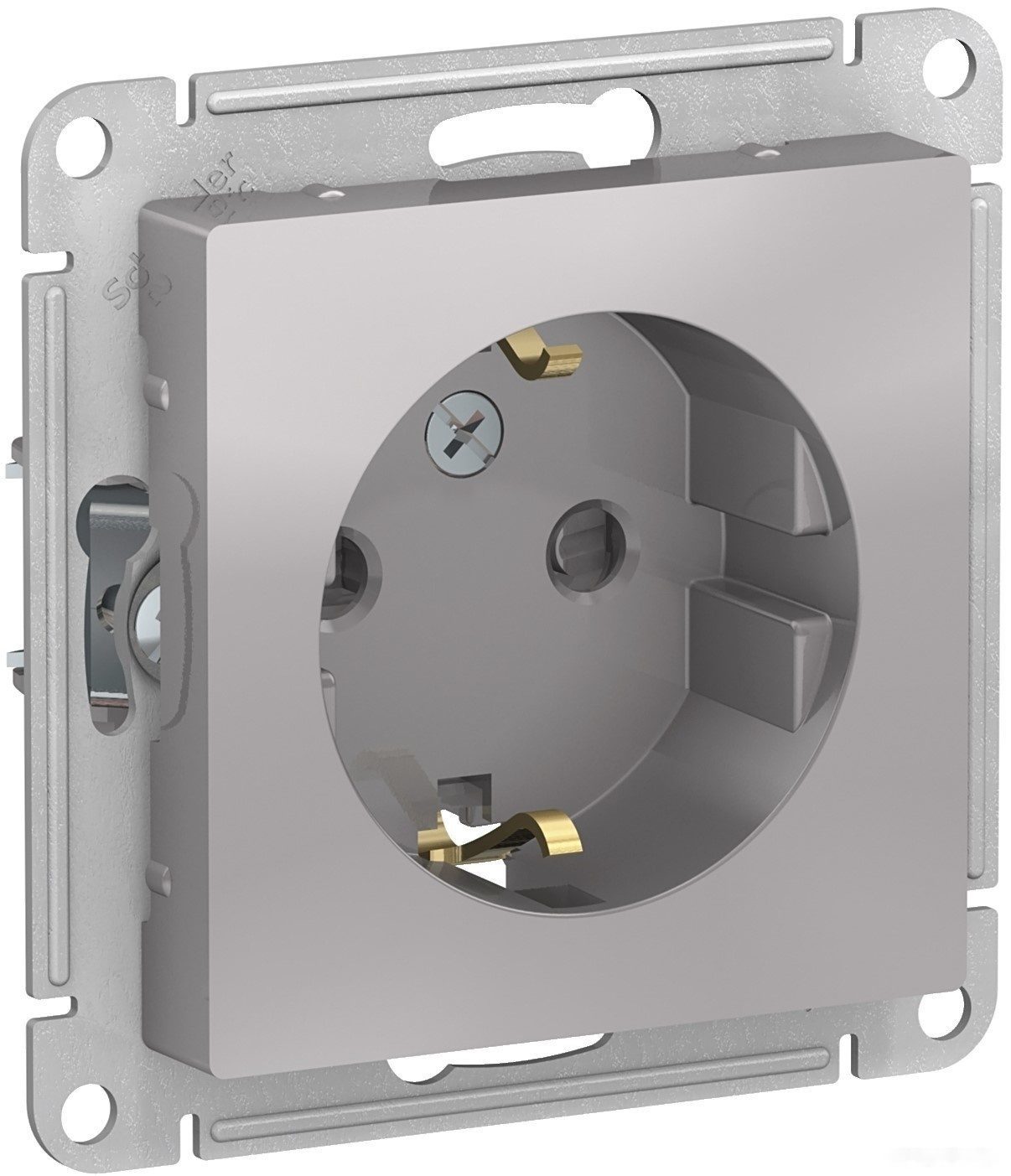 Розетка скрытая с заземлением SCHNEIDER ELECTRIC AtlasDesign алюминий (ATN000345) купить в Мастак Розетка скрытая с заземлением SCHNEIDER ELECTRIC AtlasDesign алюминий (ATN000345) купить в сети строительных магазинов Мастак