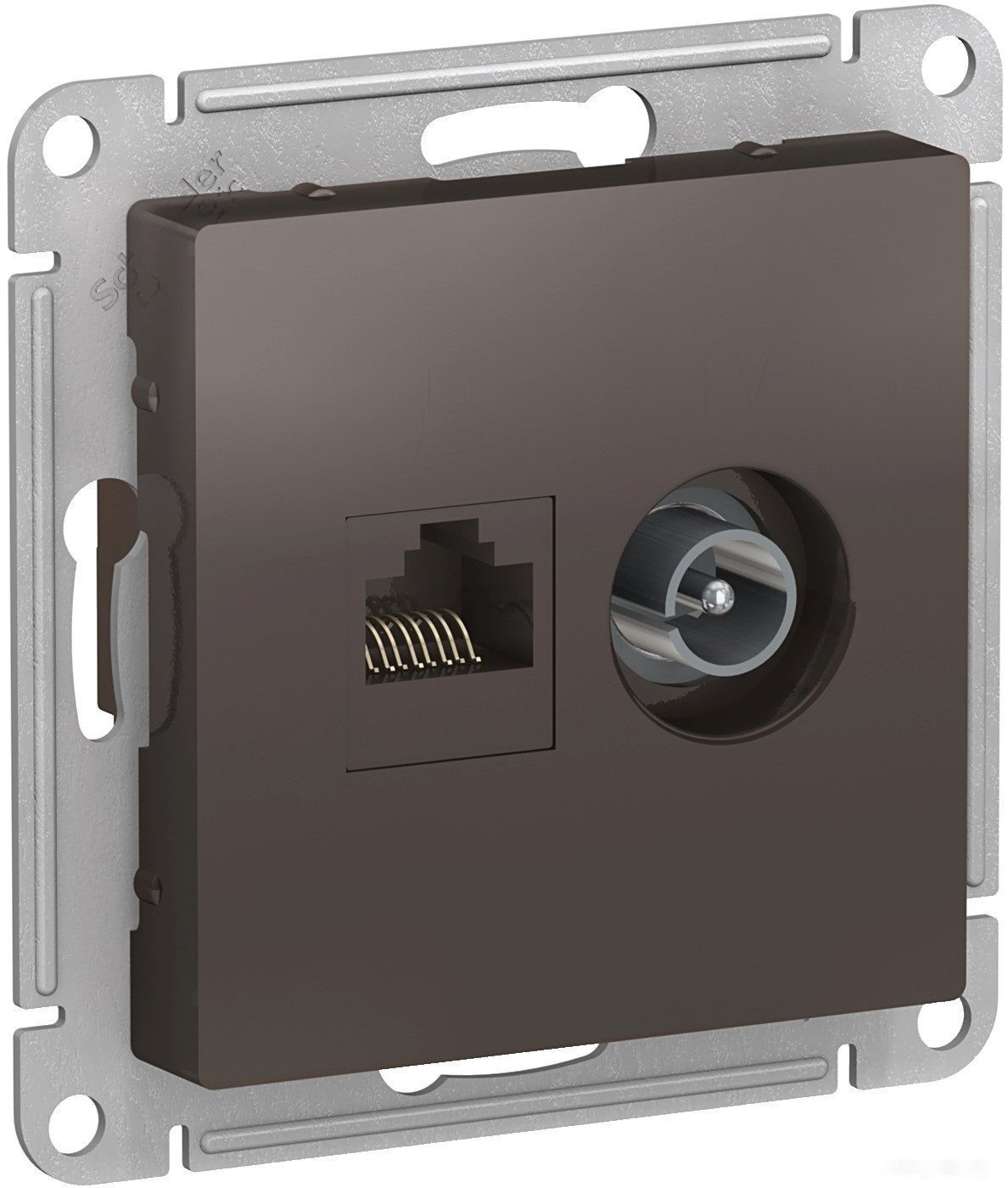 Розетка компьютерная и телевизионная SCHNEIDER ELECTRIC AtlasDesign мокко (ATN000689) купить в Мастак Розетка компьютерная и телевизионная SCHNEIDER ELECTRIC AtlasDesign мокко (ATN000689) купить в сети строительных магазинов Мастак