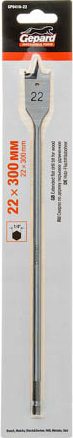 Сверло по дереву перьевое 22х300 мм GEPARD удлиненное (GP0416-22) купить в сети строительных магазинов Мастак