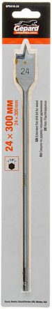 Сверло по дереву перьевое 24х300 мм GEPARD удлиненное (GP0416-24) купить в сети строительных магазинов Мастак