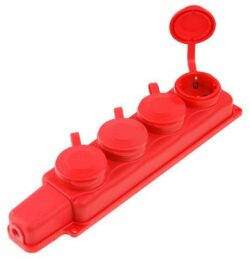 Розетка переносная четверная 16А 250В с заземлением ЮПИТЕР красная (JP7601-12) купить в сети строительных магазинов Мастак