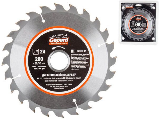 Диск пильный 200х32/30 мм 24 зуба GEPARD (GP0906-24) купить в Мастак Диск пильный 200х32/30 мм 24 зуба GEPARD (GP0906-24) купить в сети строительных магазинов Мастак