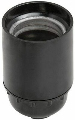 Патрон для лампочки Е27 карболитовый подвесной ЮПИТЕР черный (JP7700-02) купить в сети строительных магазинов Мастак