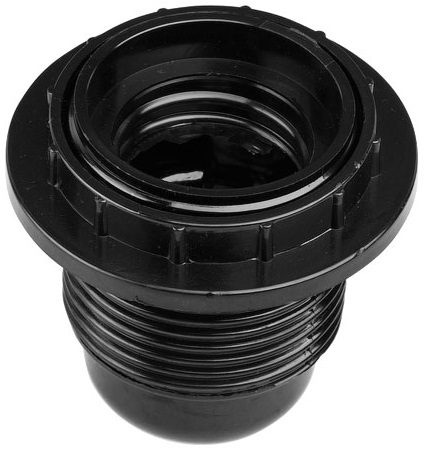 Патрон для лампочки Е27 карболитовый с кольцом ЮПИТЕР черный (JP7700-06) купить в Мастак Патрон для лампочки Е27 карболитовый с кольцом ЮПИТЕР черный (JP7700-06) купить в сети строительных магазинов Мастак