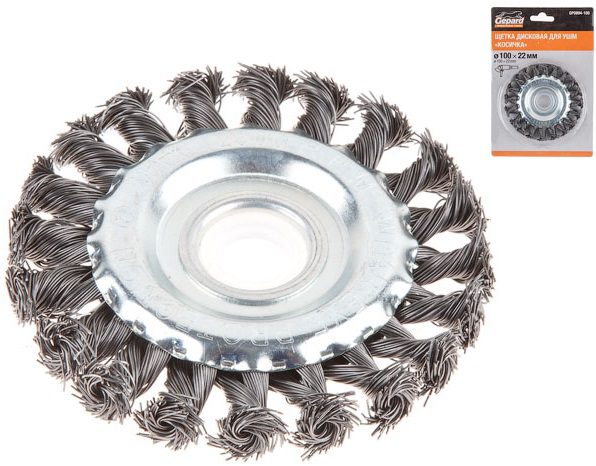 Щетка для УШМ диск косичка 100х22 Щетка для УШМ диск косичка 100х22
