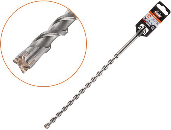 Бур (сверло) SDS-plus 12х250х310 мм GEPARD Quadro-x (GP1212-310) купить в Мастак Бур (сверло) SDS-plus 12х250х310 мм GEPARD Quadro-x (GP1212-310) купить в сети строительных магазинов Мастак
