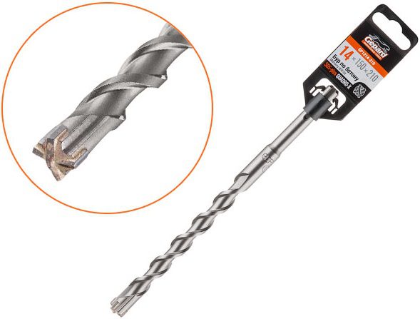 Бур (сверло) SDS-plus 14х150х210 мм GEPARD Quadro-x (GP1214-210) купить в Мастак Бур (сверло) SDS-plus 14х150х210 мм GEPARD Quadro-x (GP1214-210) купить в сети строительных магазинов Мастак