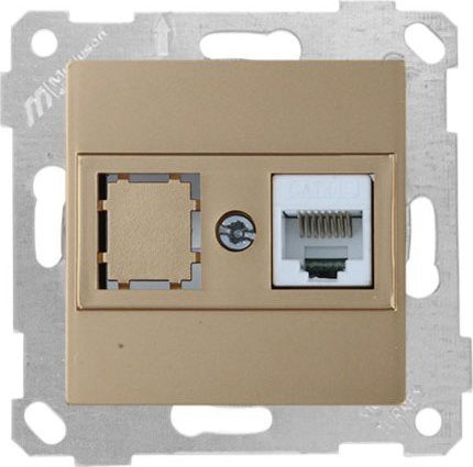 Розетка компьютерная MUTLUSAN Rita золото (2200 136 0180) купить в Мастак Розетка компьютерная MUTLUSAN Rita золото (2200 136 0180) купить в сети строительных магазинов Мастак