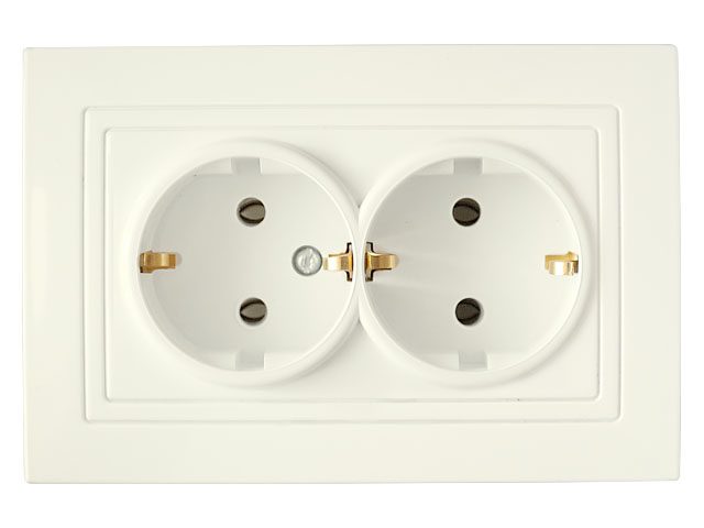 Розетка двойная скрытая с заземлением BYLECTRICA Уют бежевая (РС16-348беж) купить в Мастак Розетка двойная скрытая с заземлением BYLECTRICA Уют бежевая (РС16-348беж) купить в сети строительных магазинов Мастак