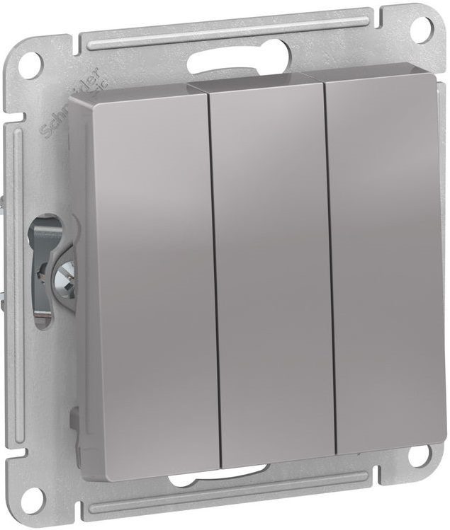 Выключатель трехклавишный скрытый SCHNEIDER ELECTRIC AtlasDesign алюминий (ATN000331) купить в Мастак Выключатель трехклавишный скрытый SCHNEIDER ELECTRIC AtlasDesign алюминий (ATN000331) купить в сети строительных магазинов Мастак
