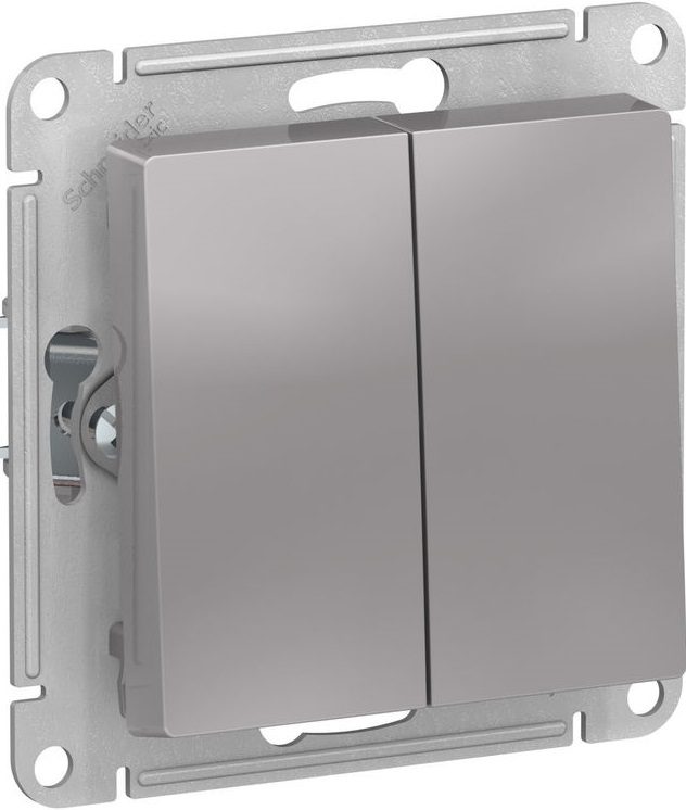 Выключатель двухклавишный скрытый SCHNEIDER ELECTRIC AtlasDesign алюминий (ATN000351) купить в Мастак Выключатель двухклавишный скрытый SCHNEIDER ELECTRIC AtlasDesign алюминий (ATN000351) купить в сети строительных магазинов Мастак