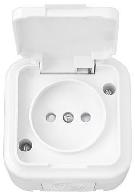 Розетка наружная брызгозащищенная BYLECTRICA Пралеска Аква белая (РА16-096) купить в Мастак Розетка наружная брызгозащищенная BYLECTRICA Пралеска Аква белая (РА16-096) купить в сети строительных магазинов Мастак