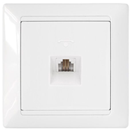 Розетка телефонная BYLECTRICA Стиль белая (ТР4-034) купить в Мастак Розетка телефонная BYLECTRICA Стиль белая (ТР4-034) купить в сети строительных магазинов Мастак