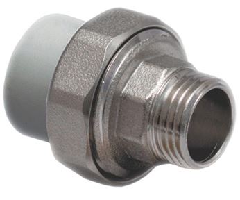 Американка ПП 25х1" с наружной резьбой серая РосТурПласт (15810) купить в Мастак Американка ПП 25х1" с наружной резьбой серая РосТурПласт (15810) купить в сети строительных магазинов Мастак