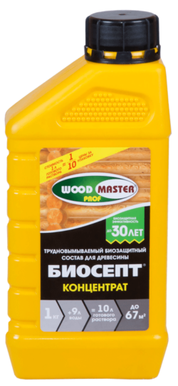 Антисептик WOODMASTER Биосепт-концентрат 1 л купить в сети строительных магазинов Мастак